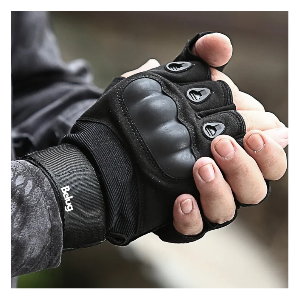 Foto 3 pulgar | Guantes Tácticos Militares Sin Dedos Para Moto Negros Belug   Talla L: 8.3-8.7 Pulgadas