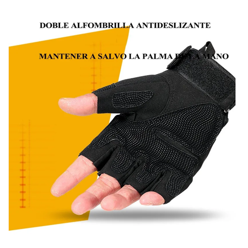 Foto 6 pulgar | Guantes Tácticos Militares Sin Dedos Para Moto Negros Belug   Talla L: 8.3-8.7 Pulgadas