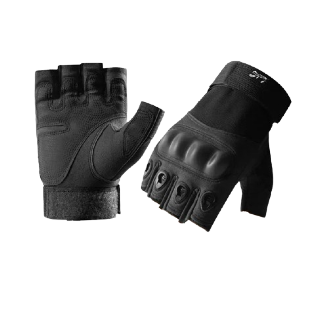 Foto 2 pulgar | Guantes Tácticos Militares Sin Dedos Para Moto Negros Lab.g   Talla L: 8.3-8.7 Pulgadas