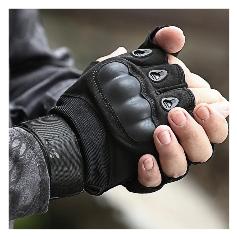 Foto 2 | Guantes Tácticos Militares Sin Dedos Para Moto Negros Lab.g   Talla L: 8.3-8.7 Pulgadas