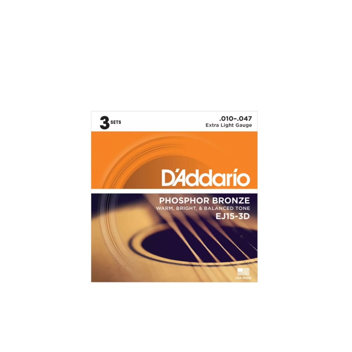 Encordadura Daddario Ej15-3d 3 Pack Guitarra Acústica