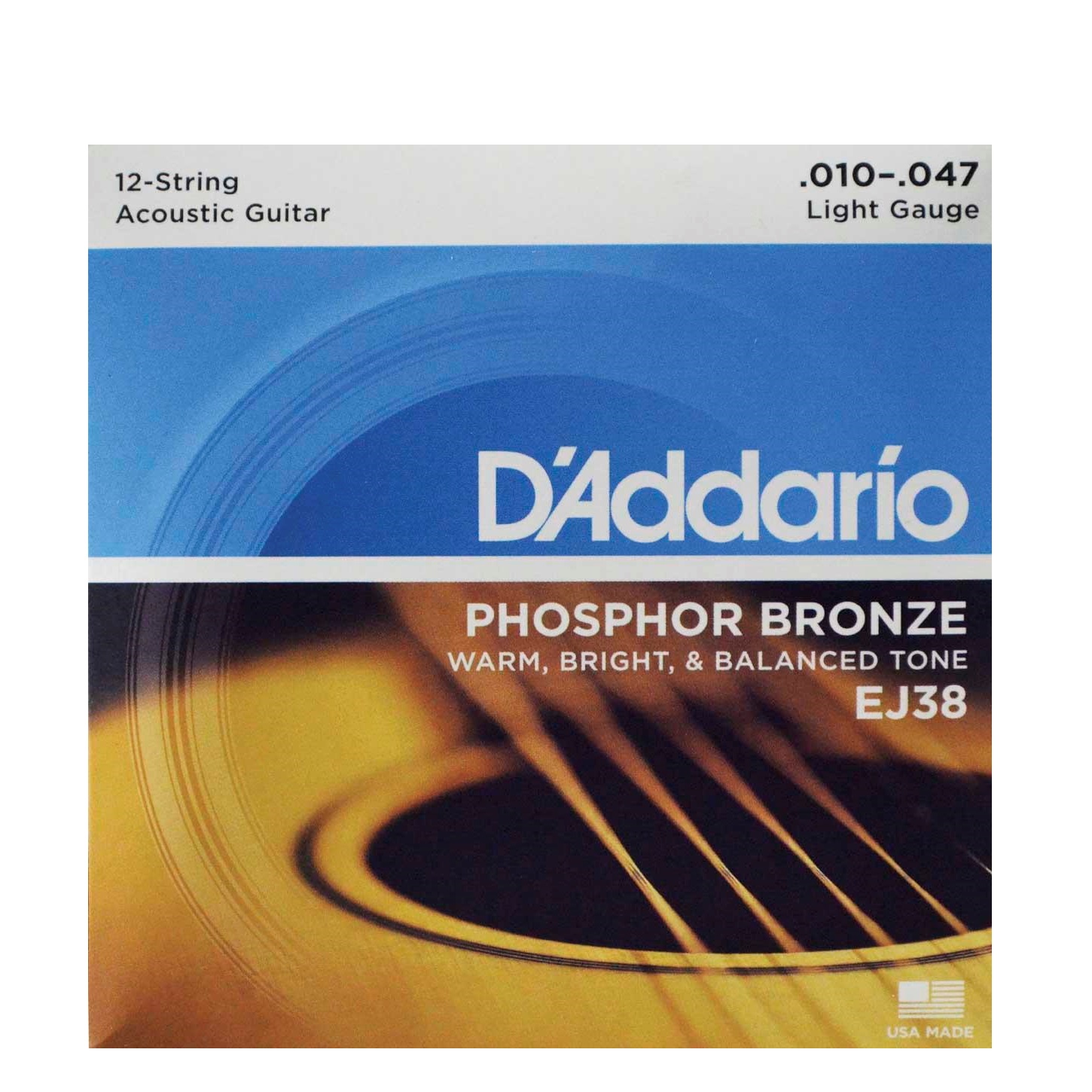 Cuerdas Bronce para Guitarra Acústica de 12 Cuerdas Daddario Ej-38