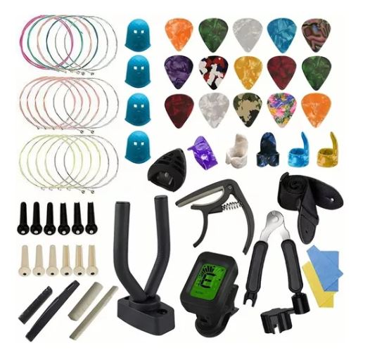 Kit De Accesorios Para Guitarra Acustica Cuerdas 66 Unidades $695