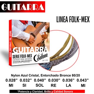 Foto 2 | Cuerdas para Guitarra Selene Nailon Titanio Entorchado Dorado 6 Piezas