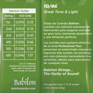 Foto 4 | Set De Cuerdas Para Guitarra Eléctrica Babilon Beg32/010 (0.010-0.046)