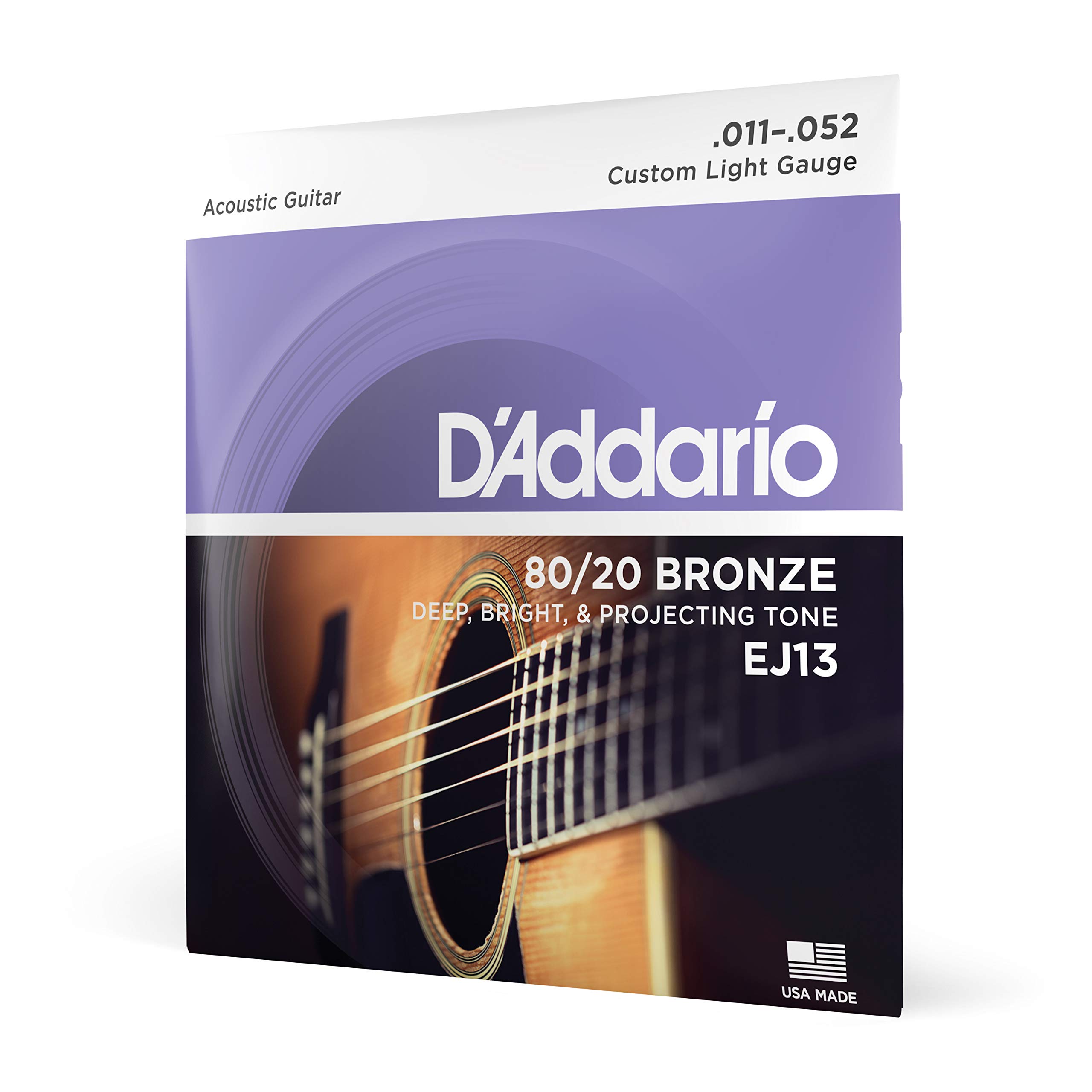 Cuerdas Para Guitarra D'addario Ej13 80/20 Bronze Custom Light - Venta Internacional.