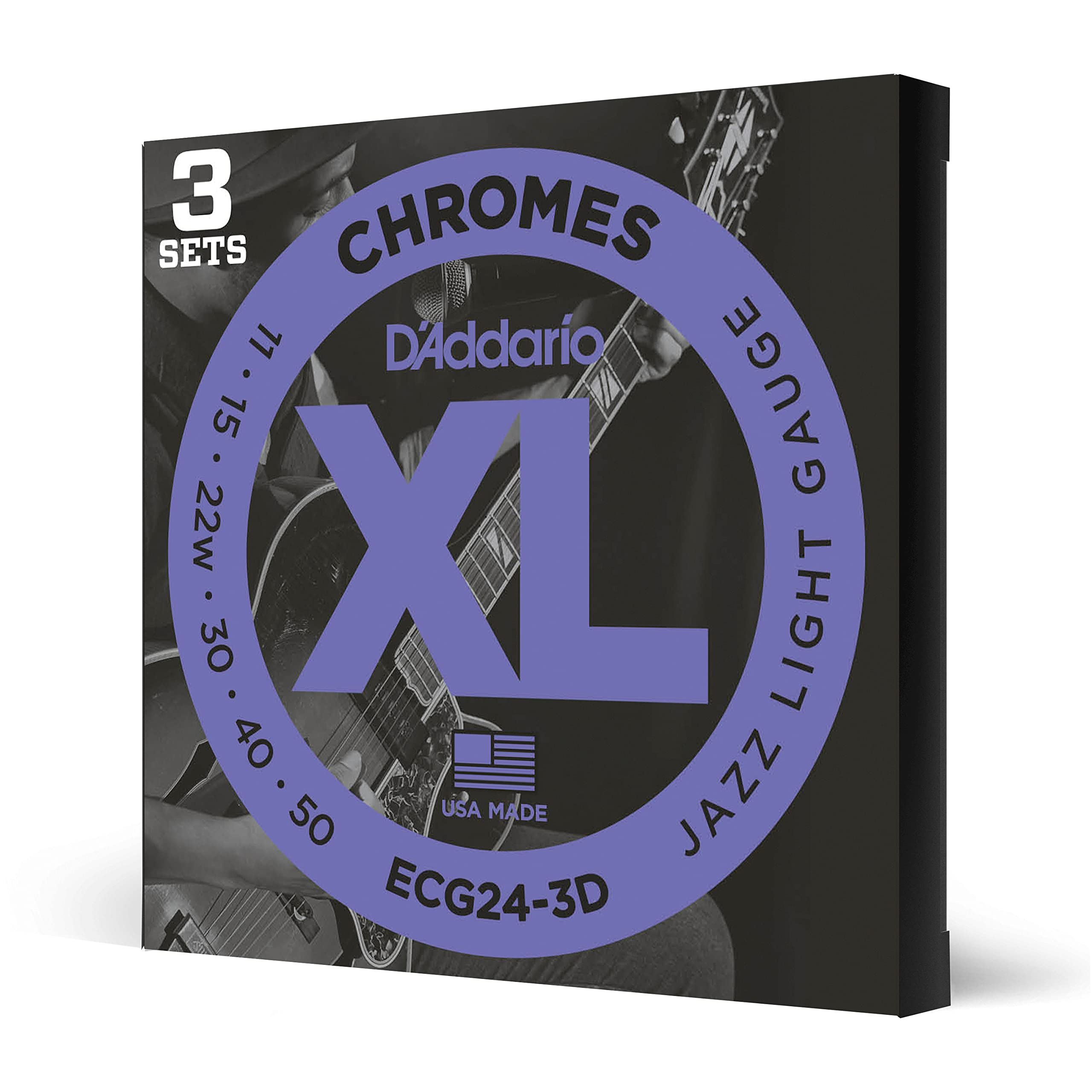 Foto 2 pulgar | Cuerdas De Guitarra D'addario Xl Chromes Electric Flat Wound, Paquete De 3 - Venta Internacional.