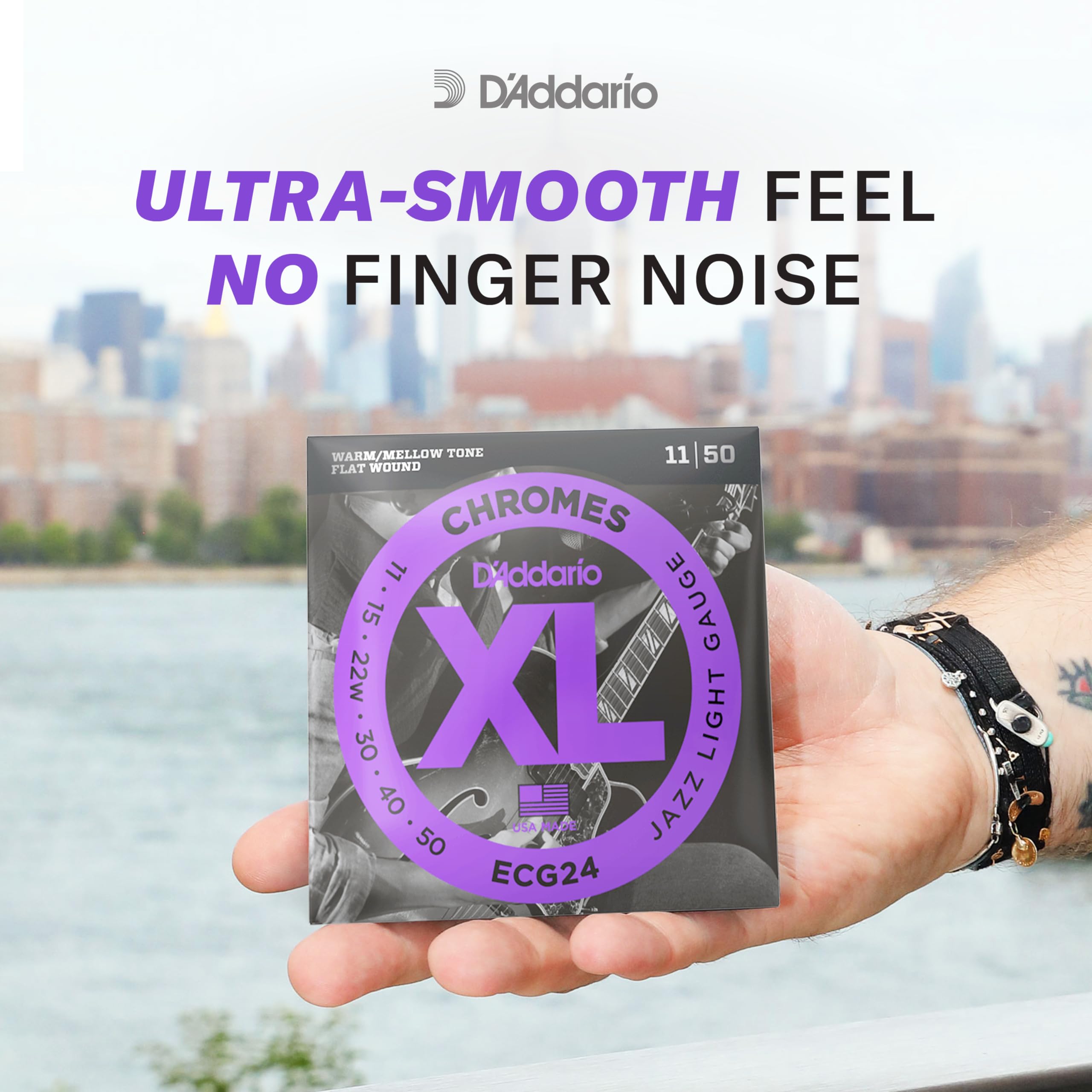 Foto 7 pulgar | Cuerdas De Guitarra D'addario Xl Chromes Electric Flat Wound, Paquete De 3 - Venta Internacional.