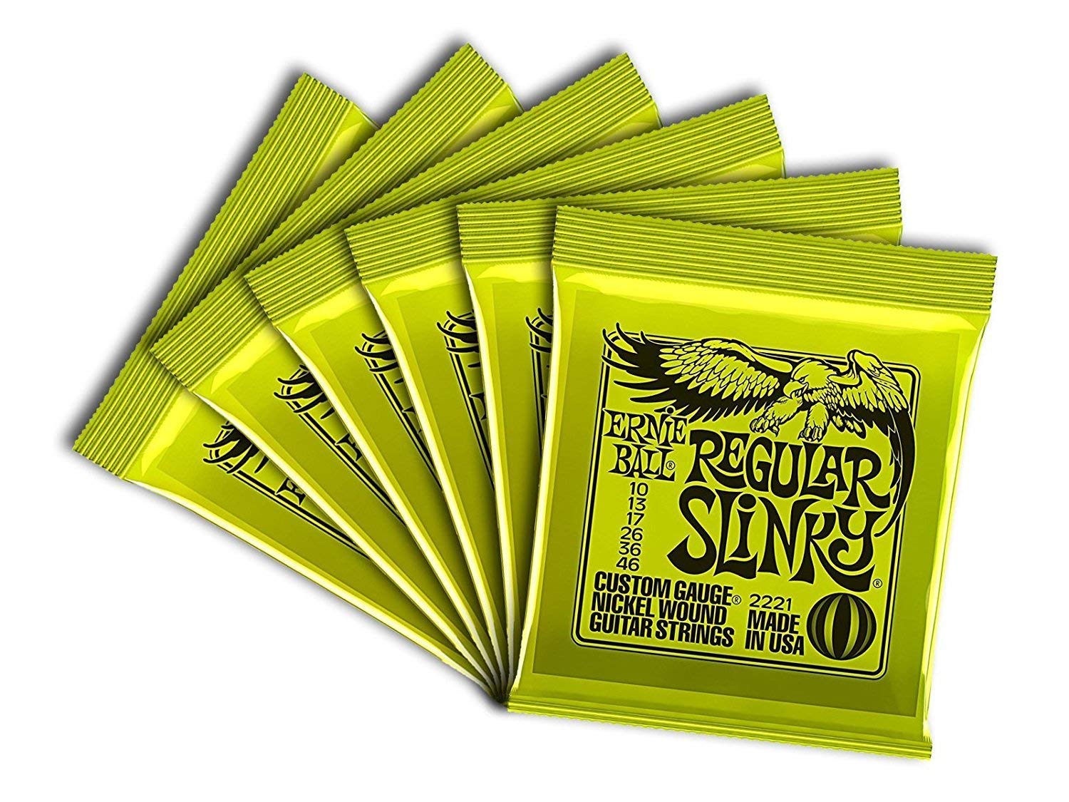 Foto 2 pulgar | Juego De 6 Cuerdas Para Guitarra Eléctrica Ernie Ball Regular Slinky 10-46 - Venta Internacional.