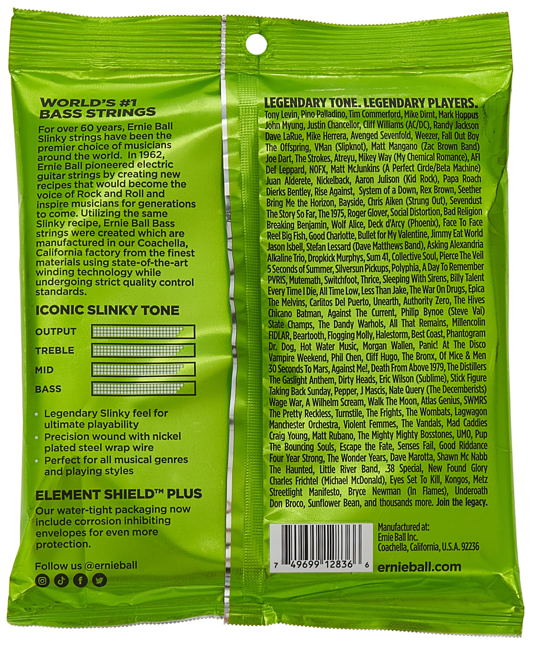 Foto 4 pulgar | Cuerdas Para Bajo Eléctrico Ernie Ball Regular Slinky De 5 Cuerdas - Venta Internacional.