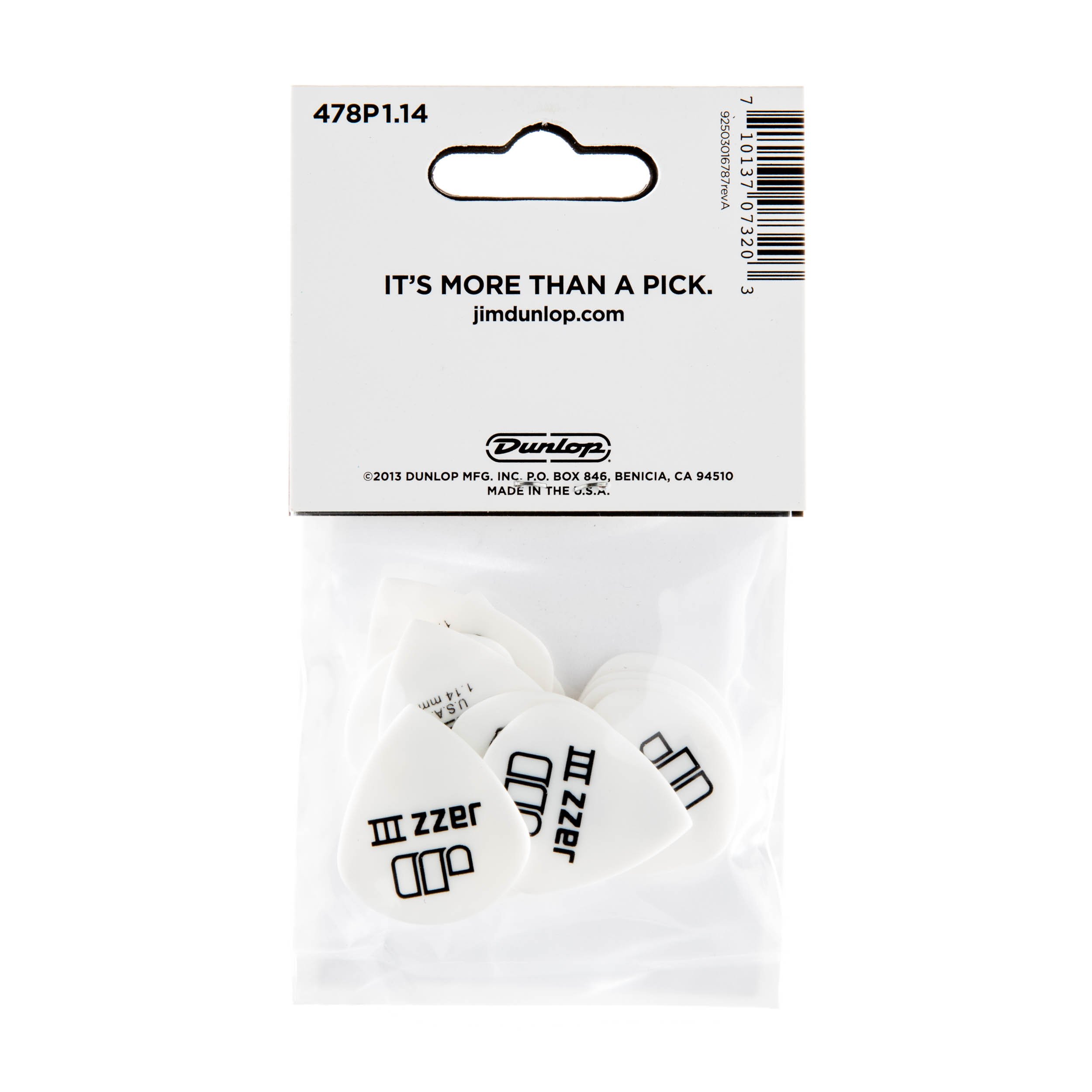 Foto 6 pulgar | Púas Para Guitarra Dunlop Tortex Jazz Iii, 1,14 Mm (paquete De 12) - Venta Internacional.
