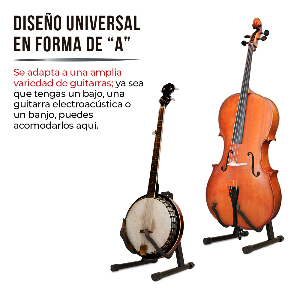 Foto 5 pulgar | Soporte Universal para Guitarra Guitalia color Negro 83280 Plegable