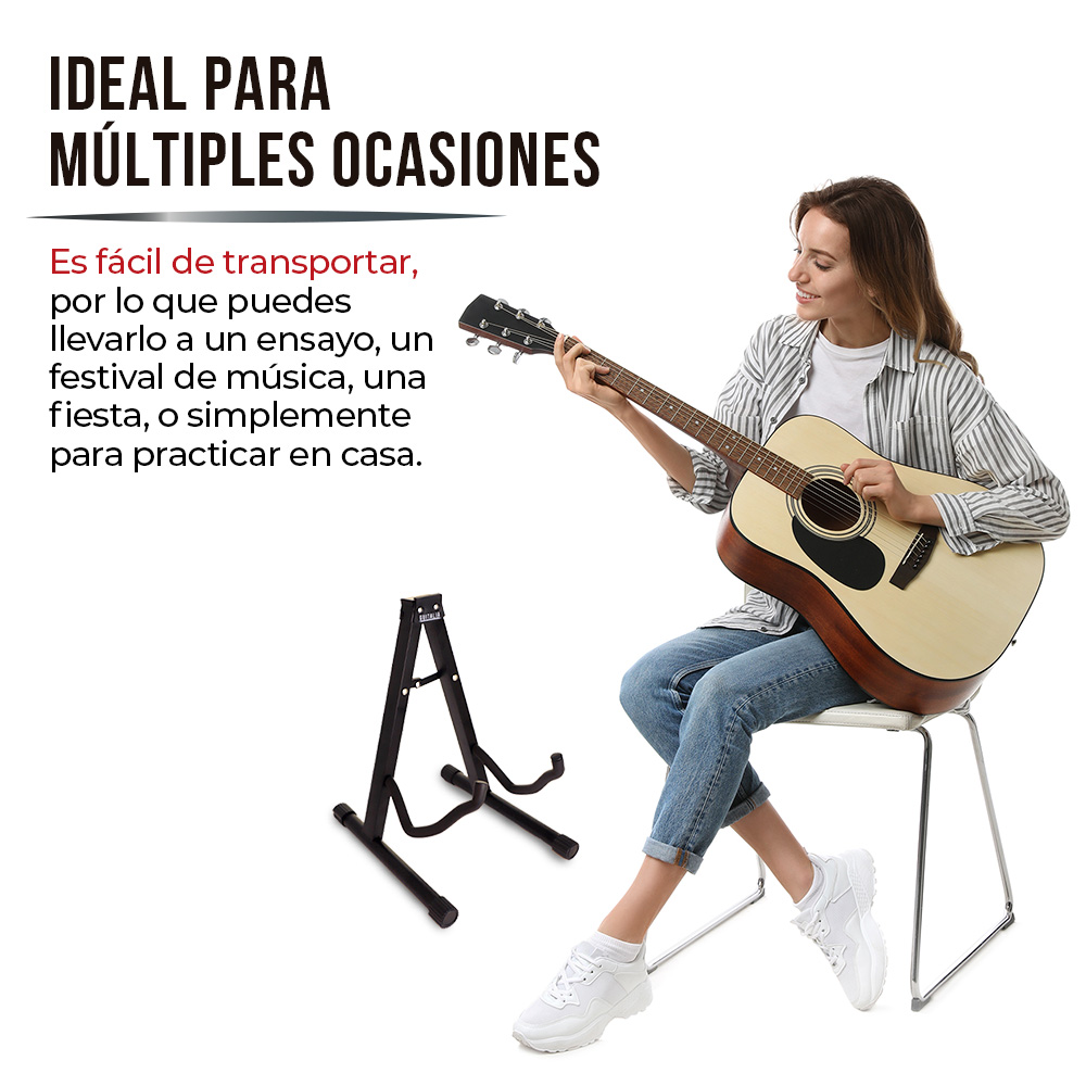 Foto 6 pulgar | Soporte Universal para Guitarra Guitalia color Negro 83280 Plegable