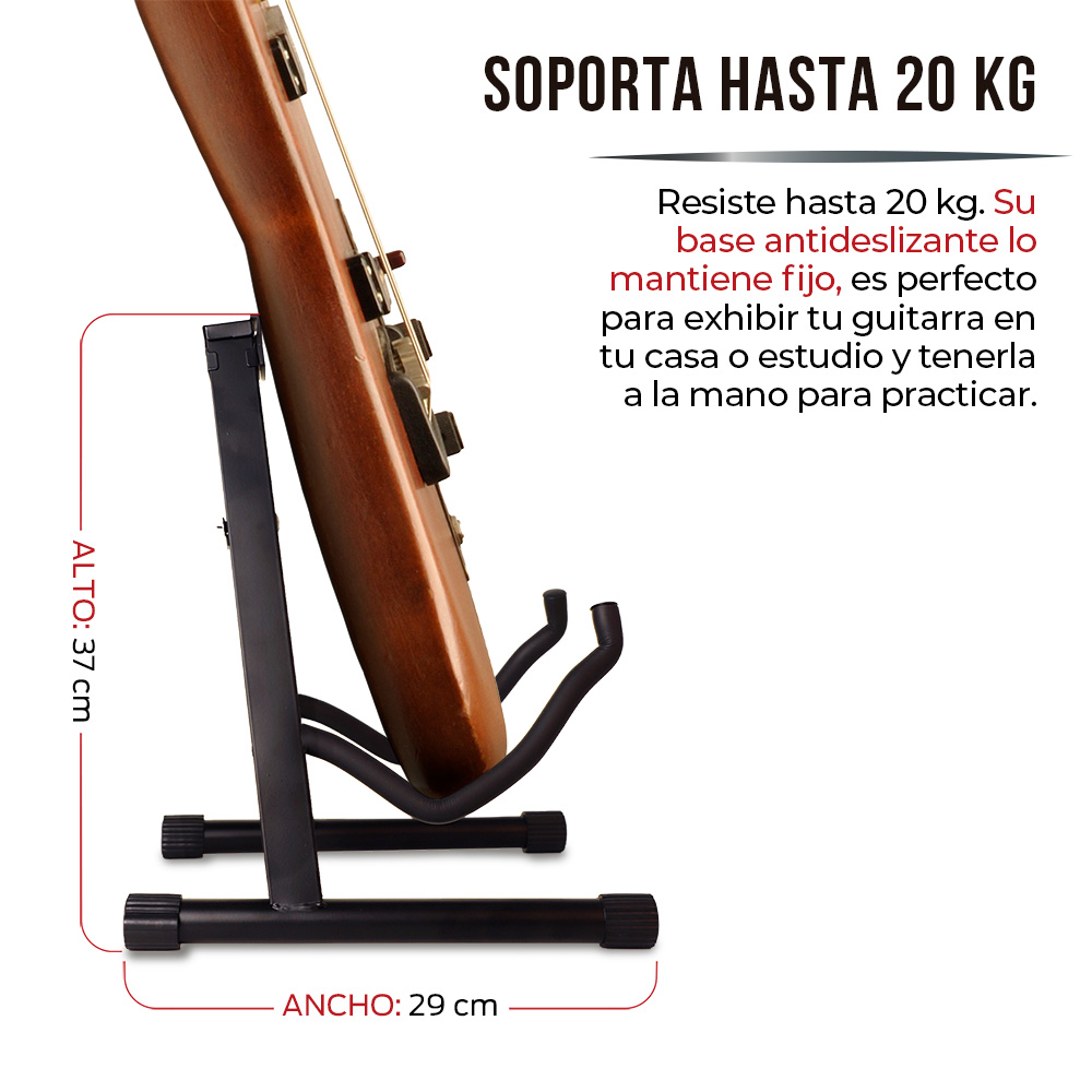 Foto 7 pulgar | Soporte Universal para Guitarra Guitalia color Negro 83280 Plegable