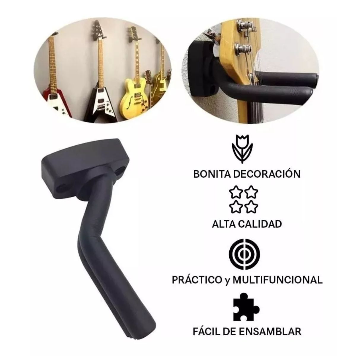 Foto 6 pulgar | Soporte Para Pared De Guitarras 4pz