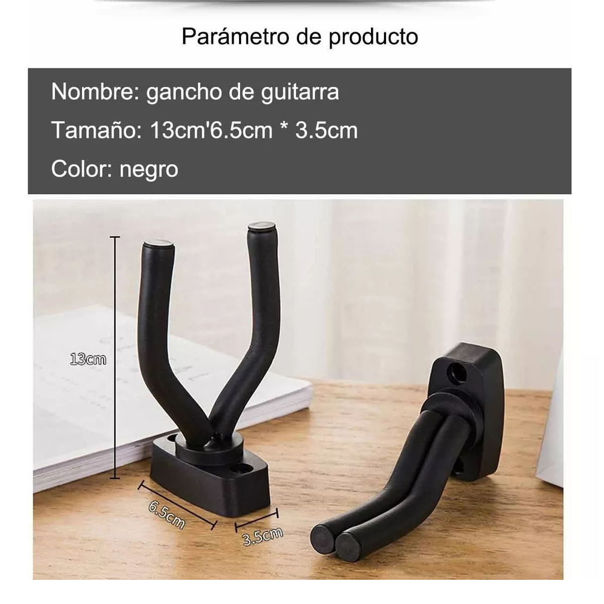 Foto 2 | 6 Piezas Soporte Para Guitarra Pared Con Gancho Esponja Eo Safe Imports Esi-15597 Negro