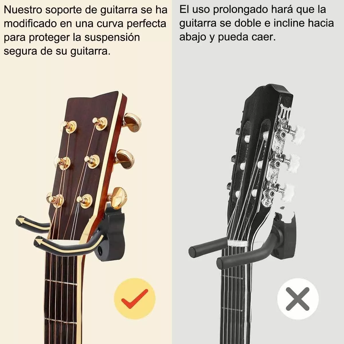 Foto 4 pulgar | 6 Piezas Soporte Para Guitarra Pared Con Gancho Esponja Eo Safe Imports Esi-15597 Negro