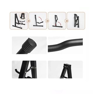 Foto 4 | Base Soporte Para Guitarra O Bajo Metálico Belug Transporte Fácil Negro