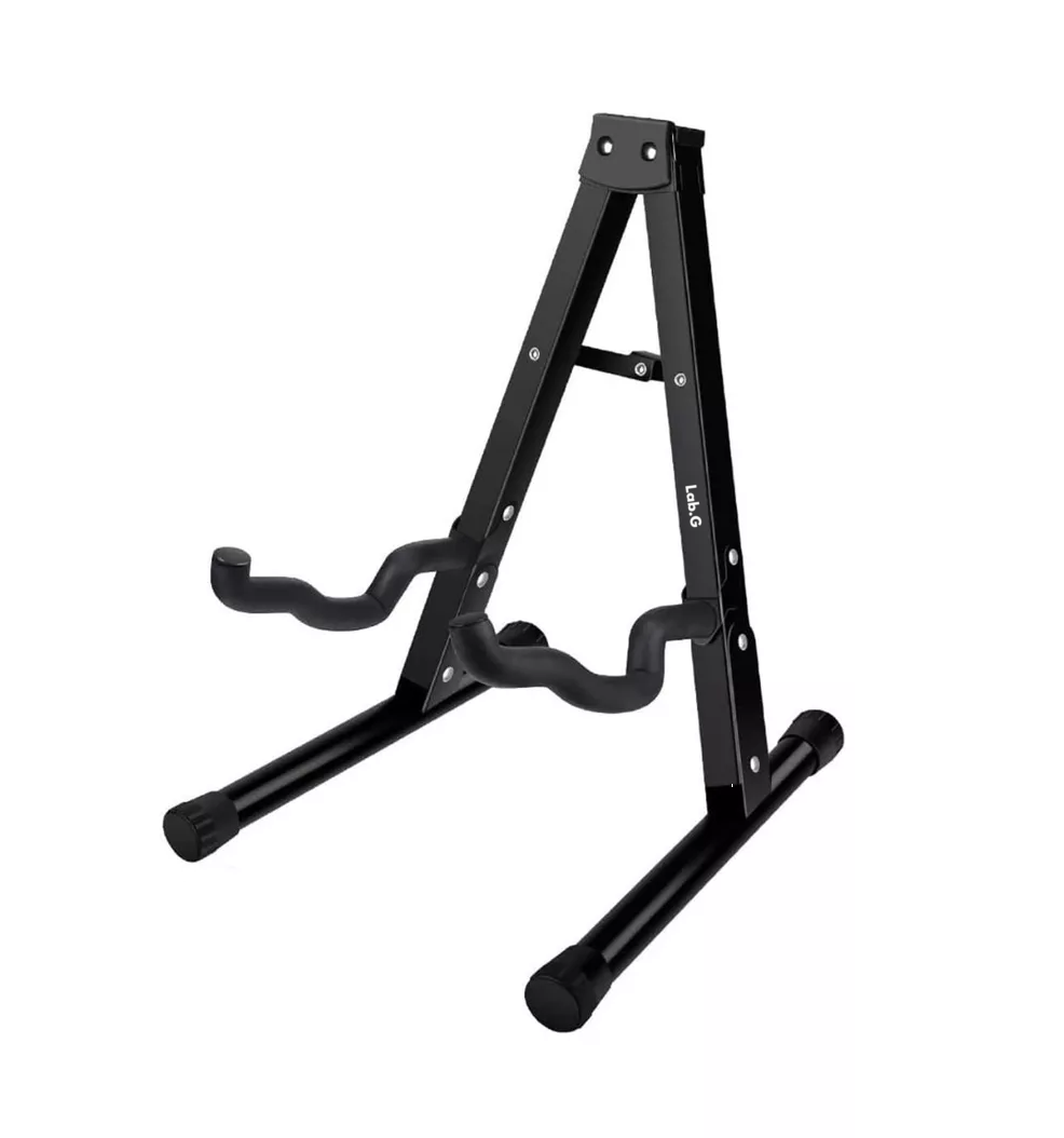 Base Soporte Para Guitarra O Bajo Metálico Transporte Fácil Negro
