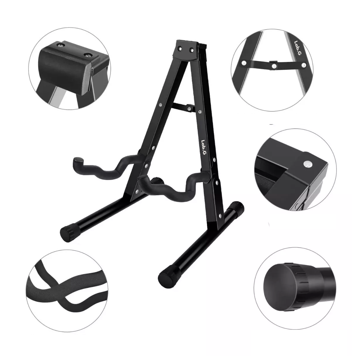 Foto 2 | Base Soporte Para Guitarra O Bajo Metálico Transporte Fácil Negro