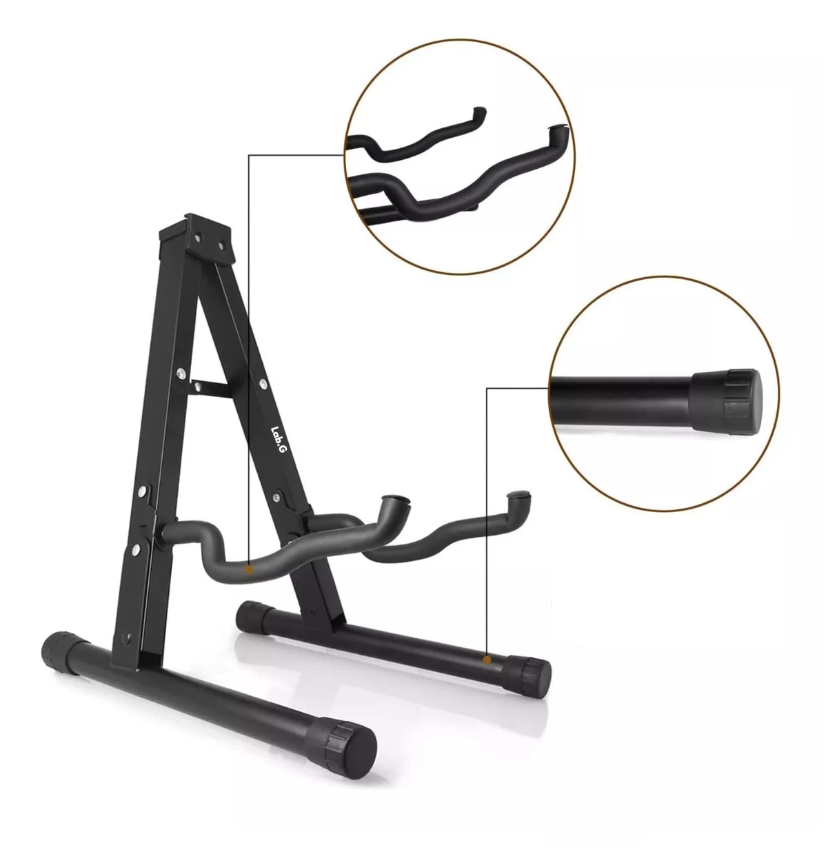 Foto 4 pulgar | Base Soporte Para Guitarra O Bajo Metálico Transporte Fácil Negro