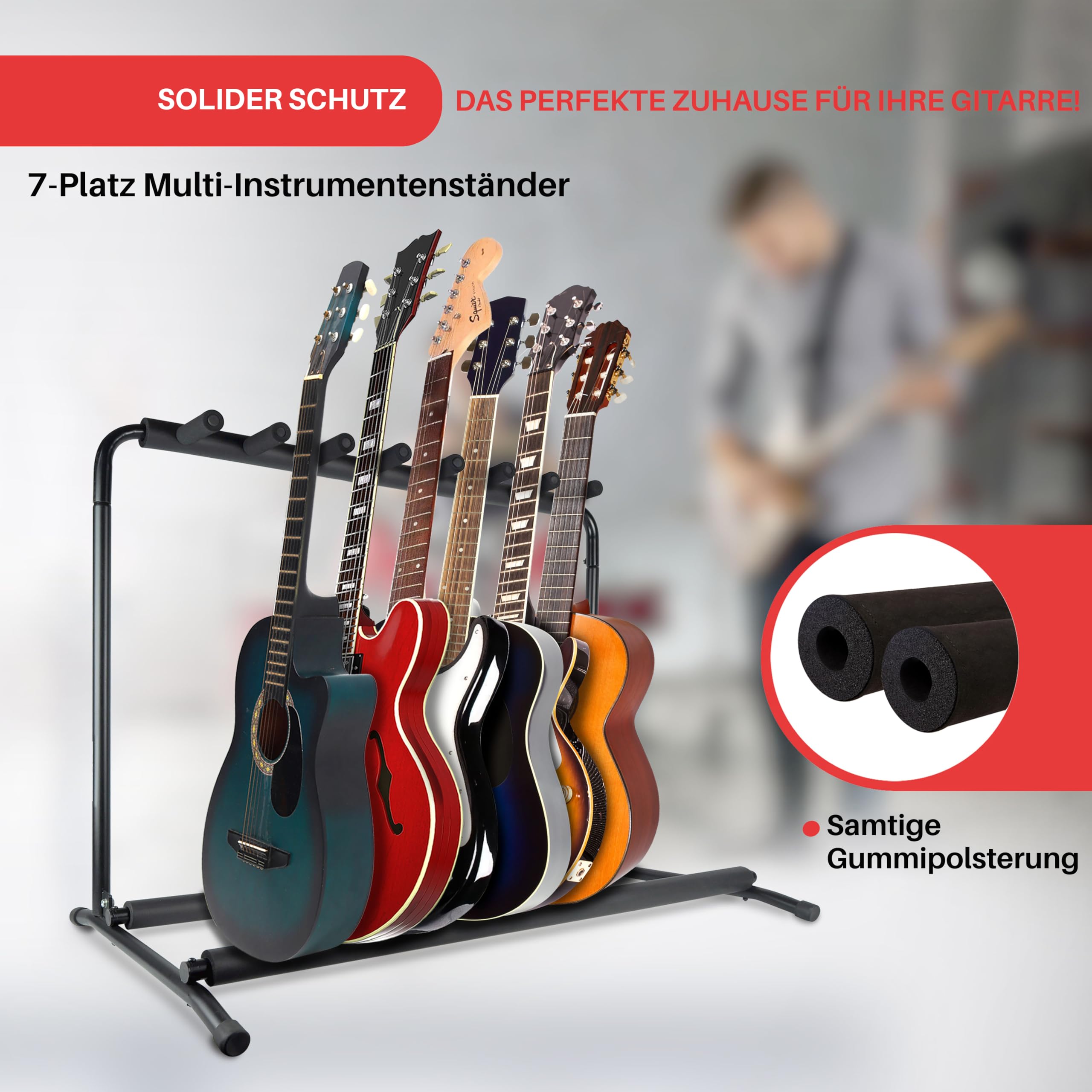 Foto 3 pulgar | Soporte Multiguitarra Pyle, Expositor De 7 Ranuras Para Guitarra Eléctrica, Ac - Venta Internacional.