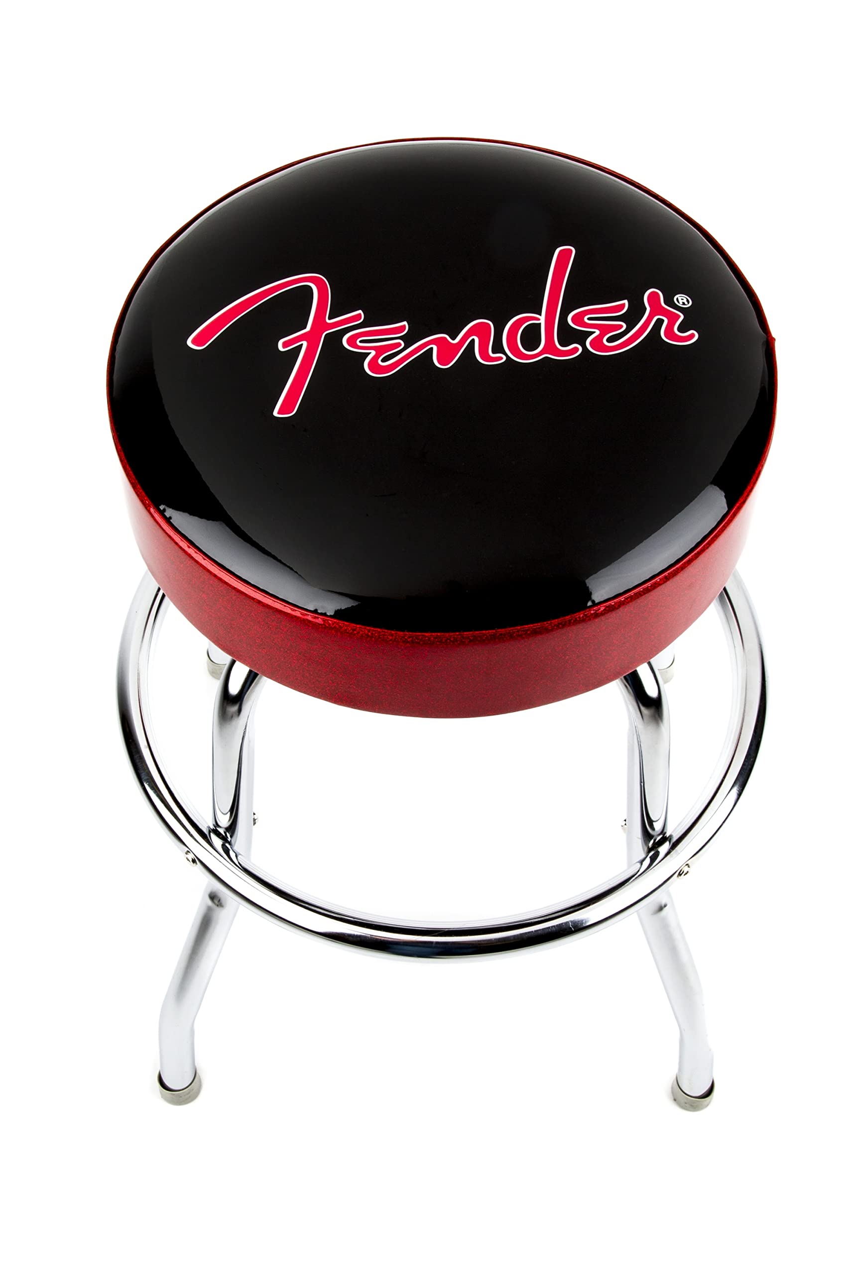 Foto 2 pulgar | Taburete De Bar Fender Red Sparkle Con El Logotipo Giratorio De 24 Pulgadas, Negro/negro - Venta Internacional.