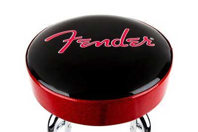 Foto 4 | Taburete De Bar Fender Red Sparkle Con El Logotipo Giratorio De 24 Pulgadas, Negro/negro - Venta Internacional.