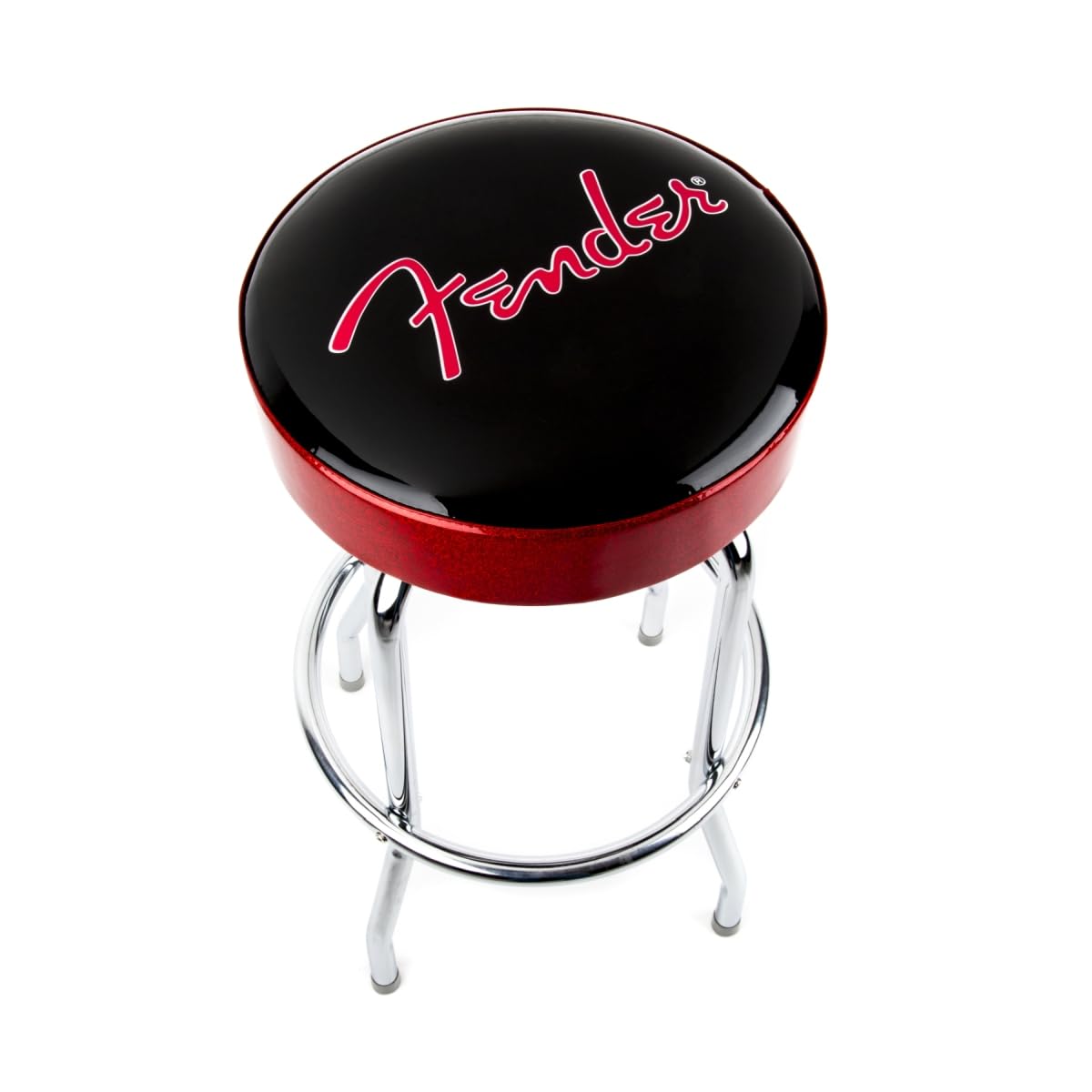 Foto 5 pulgar | Taburete De Bar Fender Red Sparkle Logo Giratorio Negro 30 Cm - Venta Internacional.