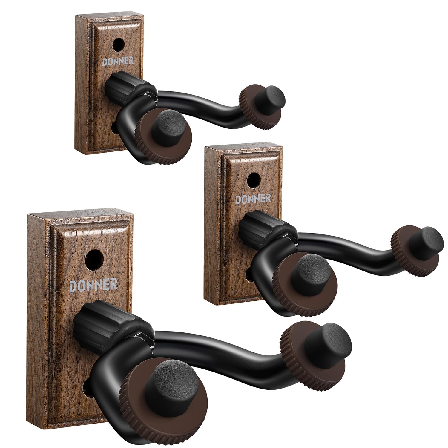 Foto 2 pulgar | Soporte De Pared Para Guitarra Donner, Paquete De 3 Unidades, Color Nogal Negro - Venta Internacional.
