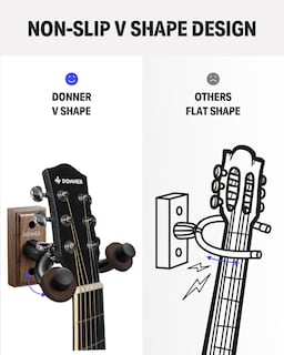 Foto 4 | Soporte De Pared Para Guitarra Donner, Paquete De 3 Unidades, Color Nogal Negro - Venta Internacional.