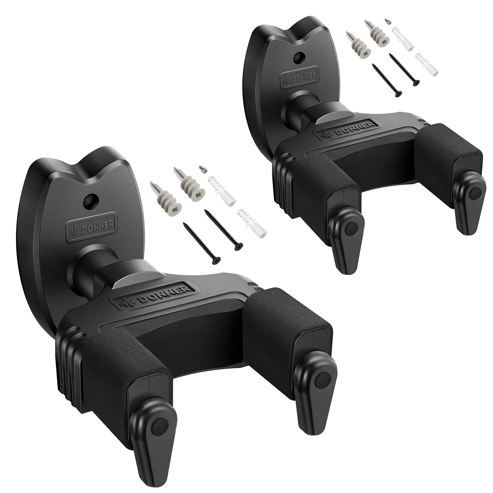 Foto 1 | Soporte De Pared Para Guitarra, Paquete De 2 Unidades, Donner Auto Lock, Color Negro - Venta Internacional.