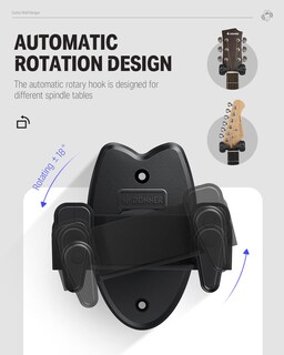Foto 2 | Soporte De Pared Para Guitarra, Paquete De 2 Unidades, Donner Auto Lock, Color Negro - Venta Internacional.