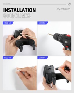 Foto 7 | Soporte De Pared Para Guitarra, Paquete De 2 Unidades, Donner Auto Lock, Color Negro - Venta Internacional.