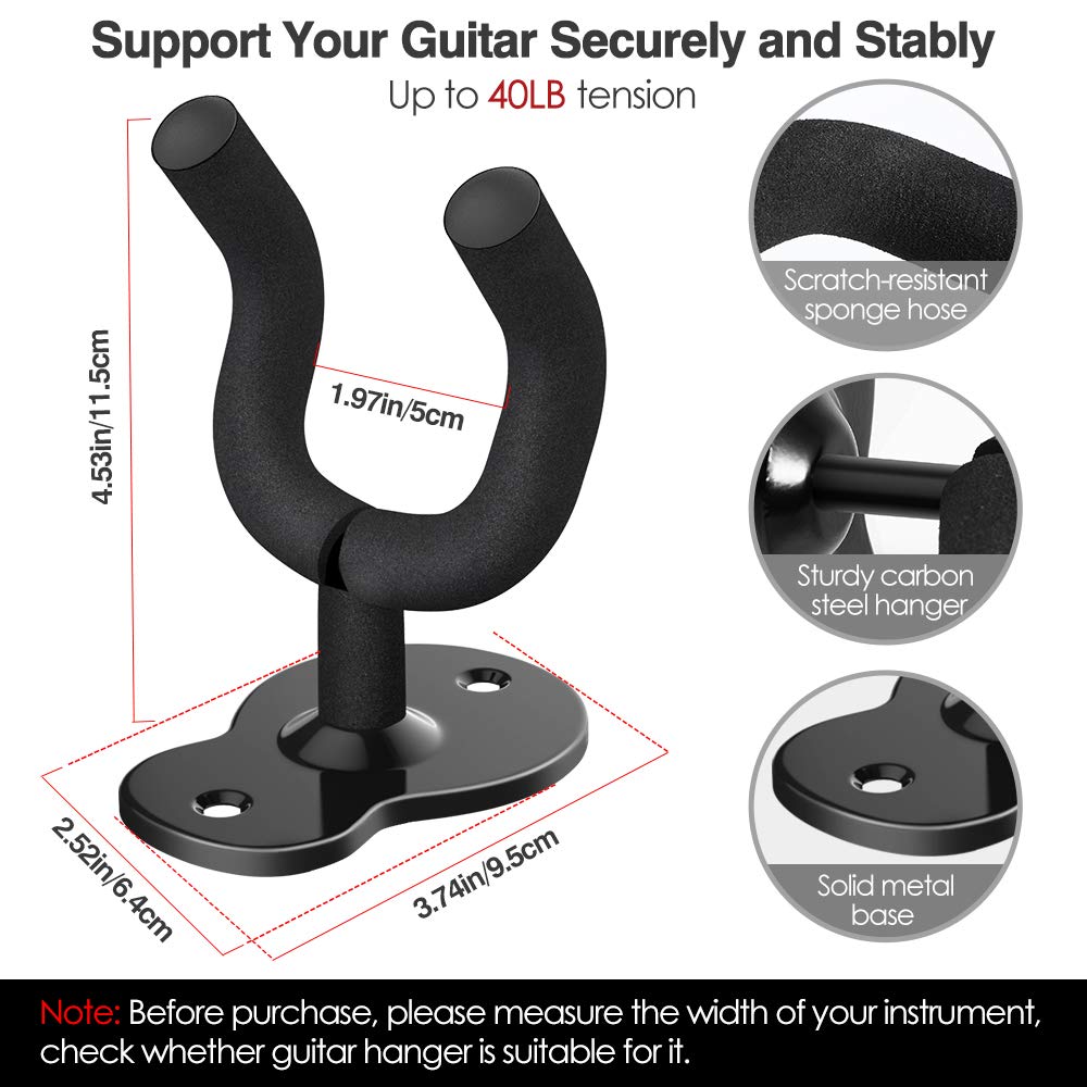 Foto 3 pulgar | Soporte De Pared Para Guitarra Moko, 3 Unidades, Para Bajo Eléctrico, Color Negro - Venta Internacional.