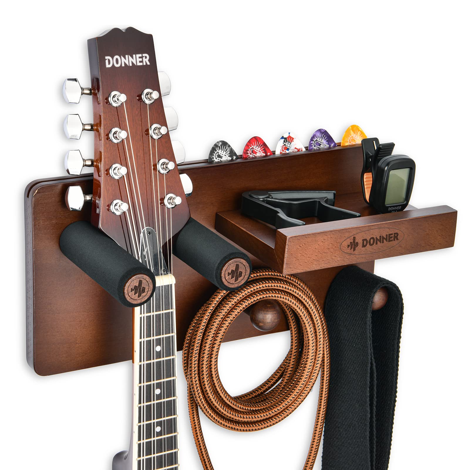 Foto 2 pulgar | Soporte De Pared Para Guitarra Donner Con Almacenamiento Para Guitarra - Venta Internacional.