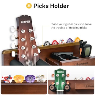 Foto 3 | Soporte De Pared Para Guitarra Donner Con Almacenamiento Para Guitarra - Venta Internacional.