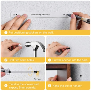 Foto 5 | Soporte De Pared Para Guitarra Donner Con Almacenamiento Para Guitarra - Venta Internacional.