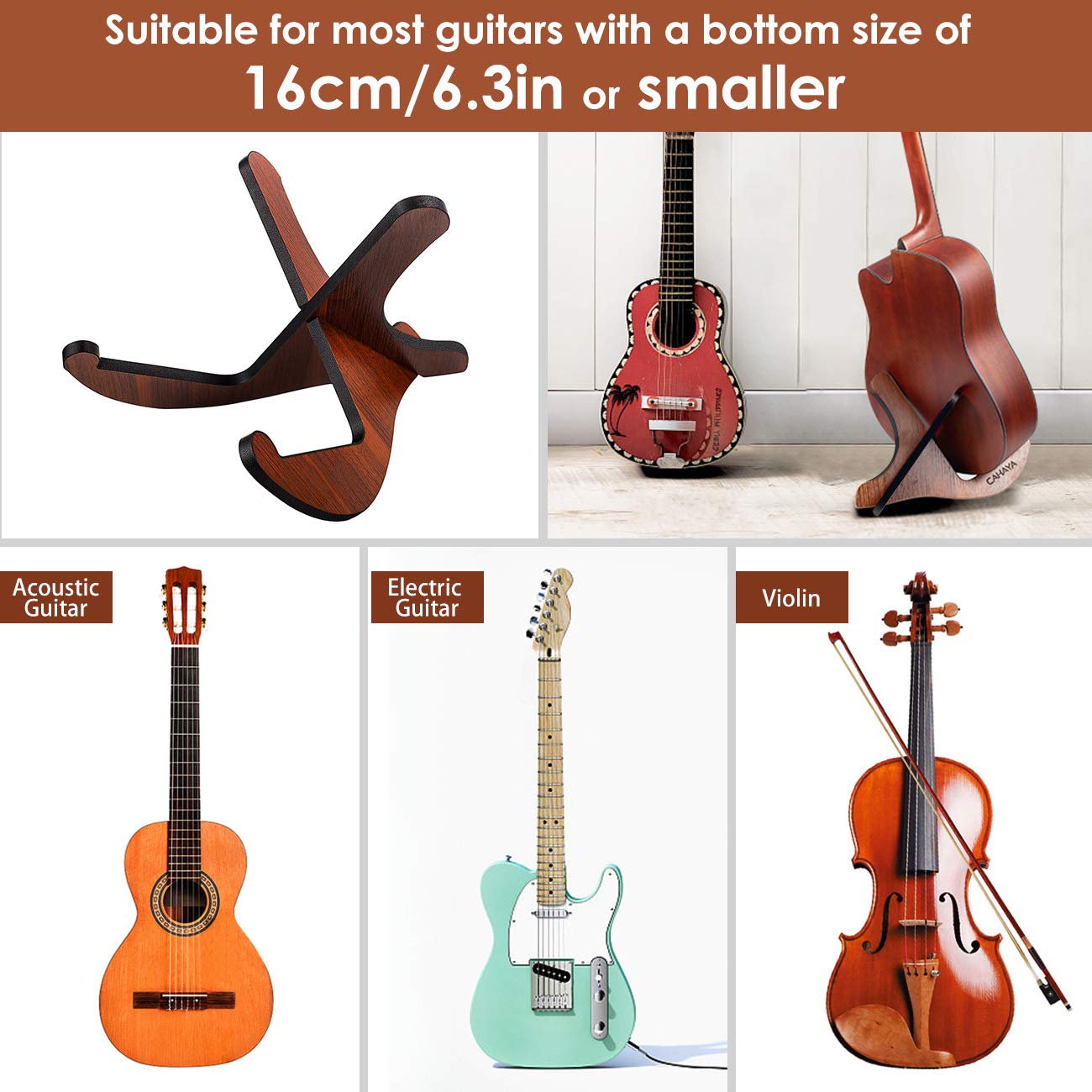 Foto 8 pulgar | Soporte De Guitarra Cahaya, Estilo X-frame, De Madera, Para Guitarras Acústicas - Venta Internacional.