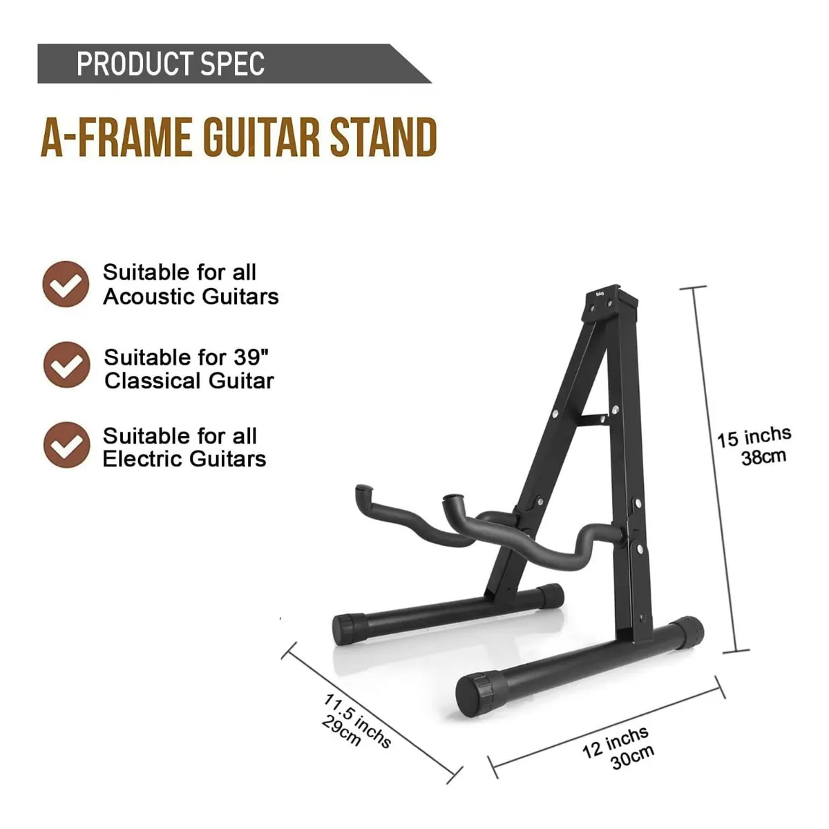 Foto 3 | Soporte De Guitarra Belug  De Metal Plegable  Soporte De Base Negro
