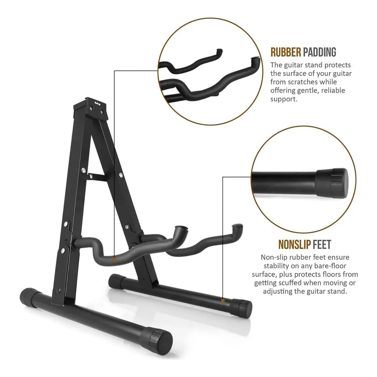 Foto 4 | Soporte De Guitarra Belug  De Metal Plegable  Soporte De Base Negro