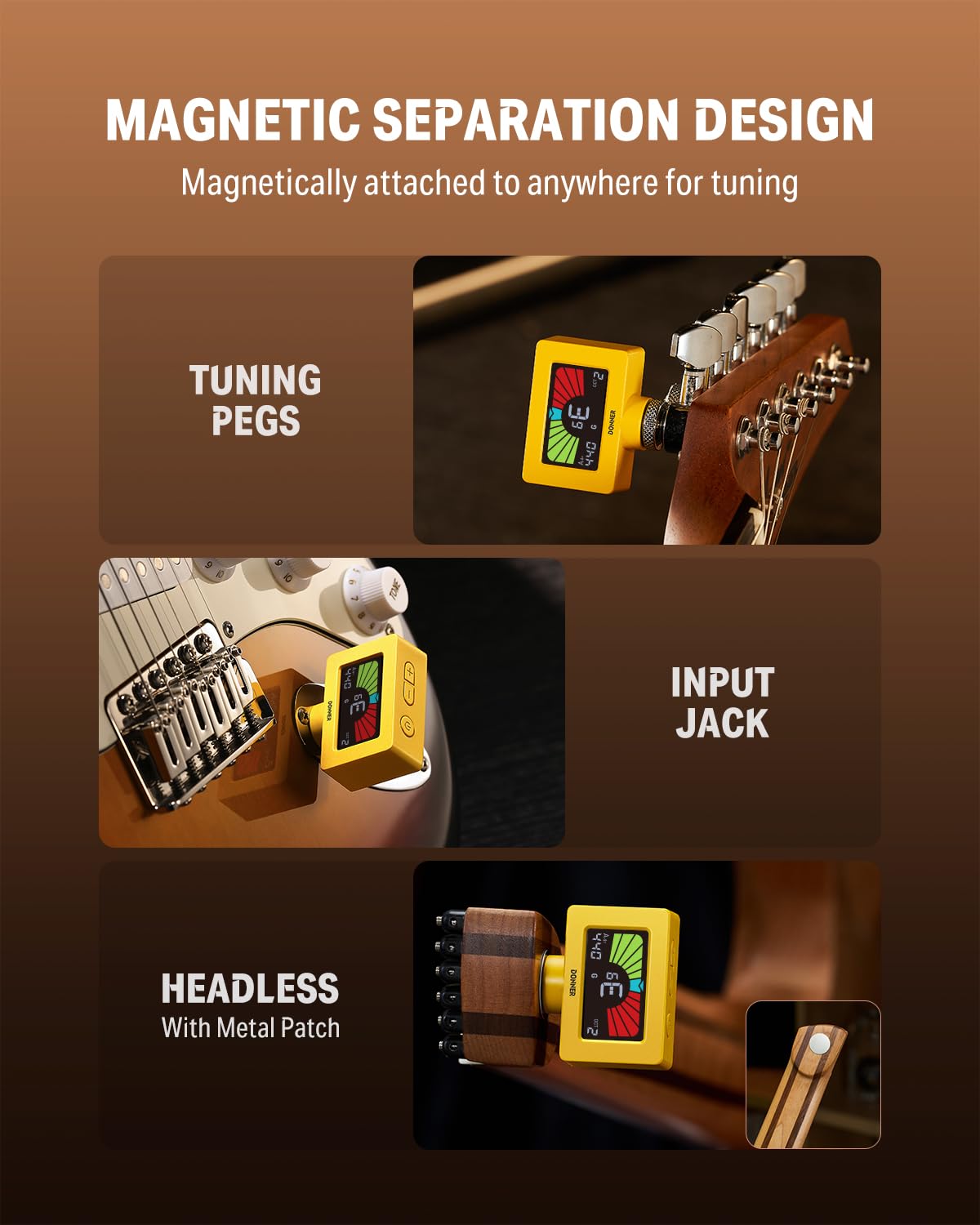 Foto 2 | Afinador De Guitarra Donner Dt-10, Pantalla Lcd Magnética Con Clip - Venta Internacional.