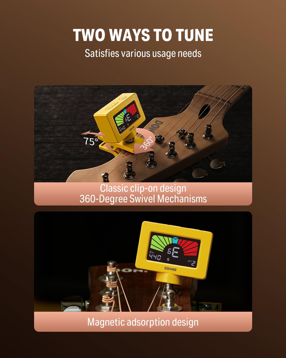 Foto 5 | Afinador De Guitarra Donner Dt-10, Pantalla Lcd Magnética Con Clip - Venta Internacional.