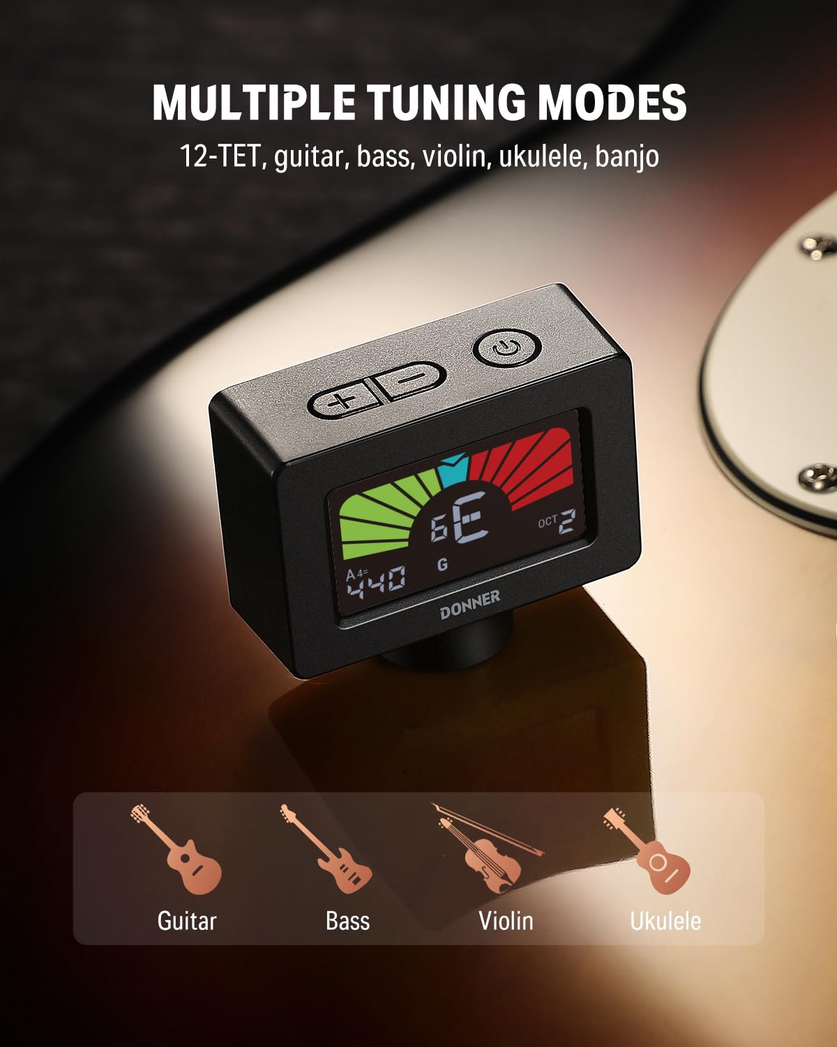 Foto 6 | Afinador De Guitarra Donner Dt-10, Pantalla Lcd Magnética Con Clip, Color Negro - Venta Internacional.