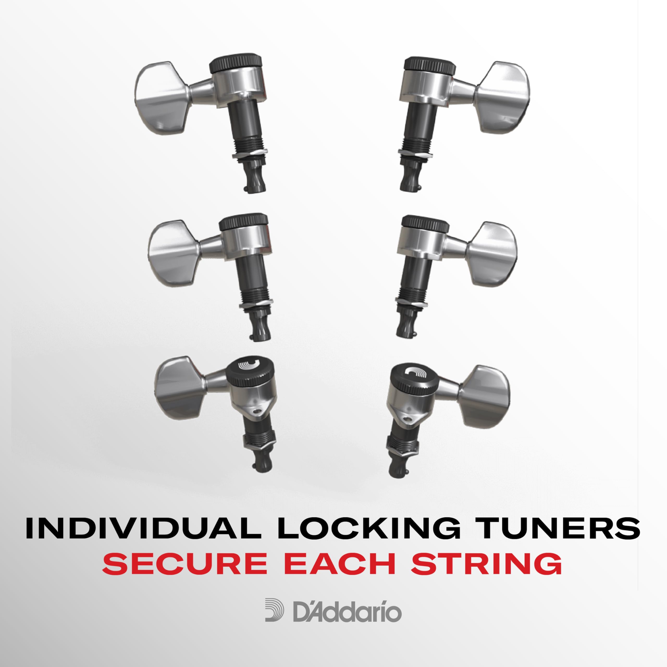 Foto 7 pulgar | Máquinas De Afinar D'addario Auto-trim Locking 6 En Línea, Color Negro - Venta Internacional.