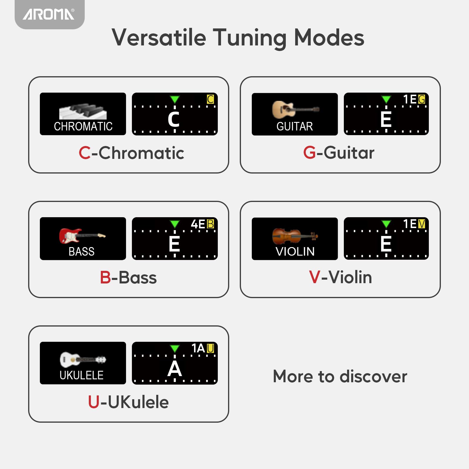 Foto 4 | Afinador De Guitarra Con Clip  Recargable  Aroma  Fácil De Leer  Tft - Venta Internacional.