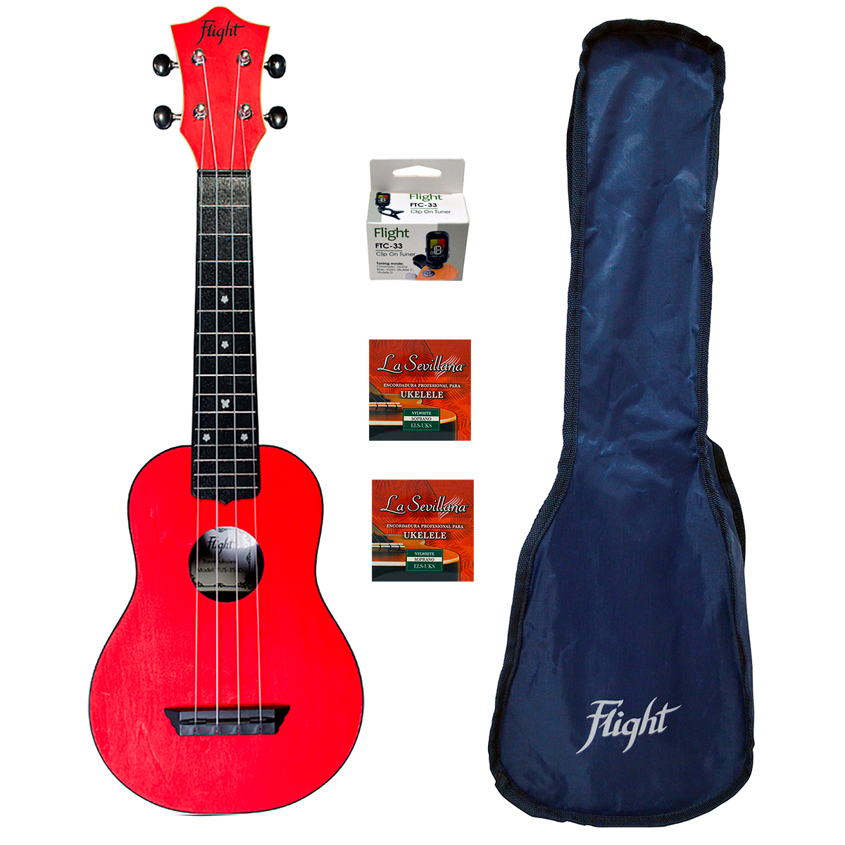 Foto 2 pulgar | Ukelele Flight Tus35rdpak color Rojo con Funda