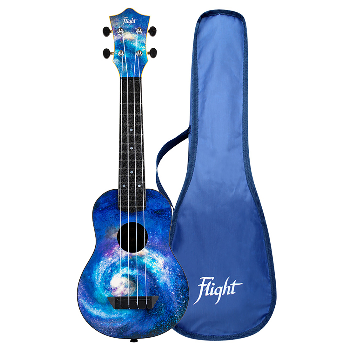 Ukelele Flight TUS-40 Space Multicolor Soprano para Viaje + Funda