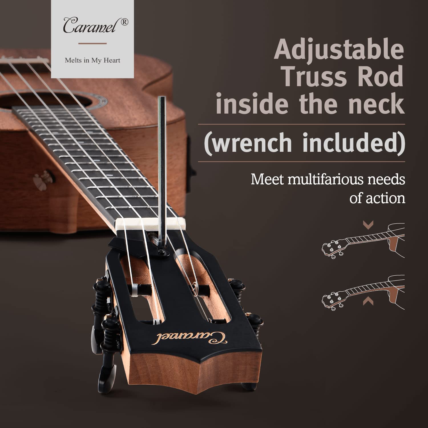 Foto 6 pulgar | Ukelele Eléctrico Barítono Caramel Cb402, Color Caoba Macizo - Venta Internacional.