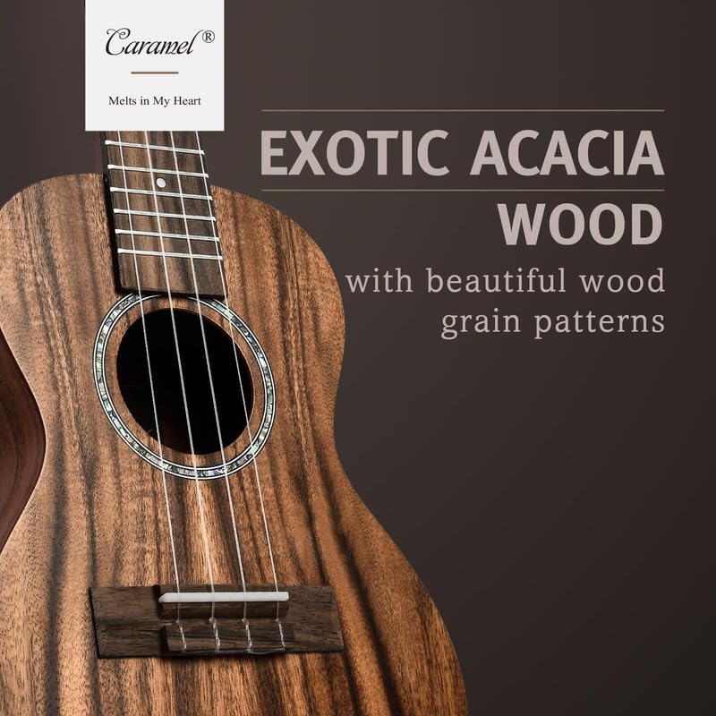Foto 3 pulgar | Ukelele Caramel Cc207 Concert De Madera De Acacia De 23 Pulgadas Con Kit Para Adultos - Venta Internacional.